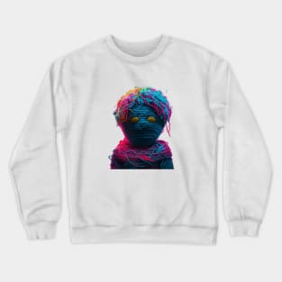 Cute Adorable Knitted Yarn Colorful Person Monster Crewneck Sweatshirt